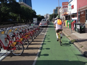 Austin B-Cycle Protected Bike Lane